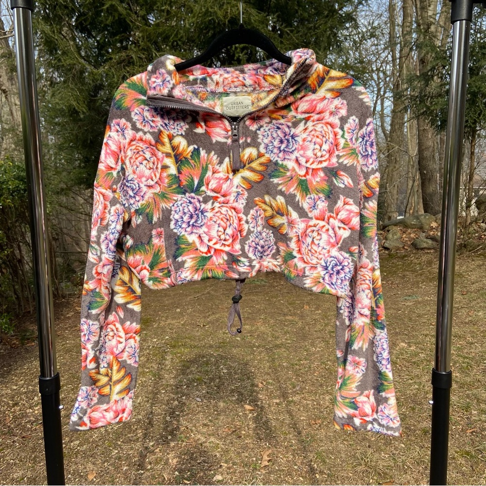 Urban Outfitters floral fleece pullover